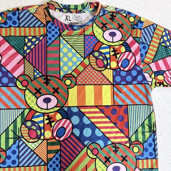 Bleecker & Mercer Mens T-Shirt SZ XL Colorful Graphic Tee Bears - Picture 1 of 5
